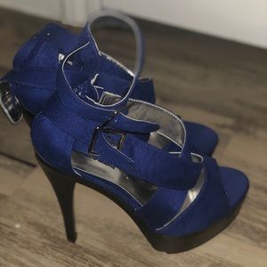 Blue Platform Heels